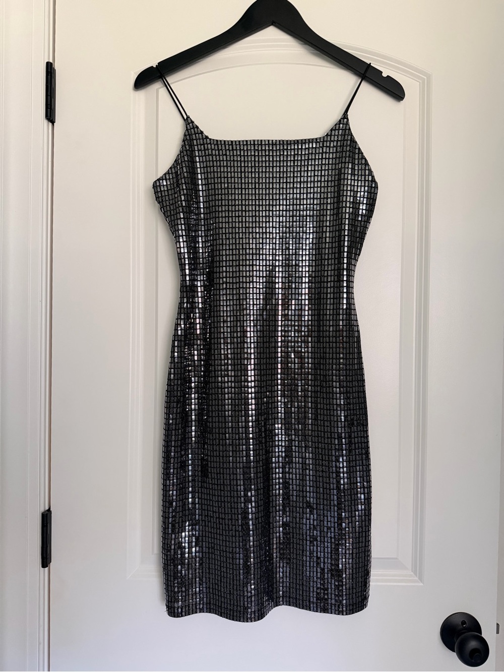Almost Famous Silver Sequin Mini Slip Dress